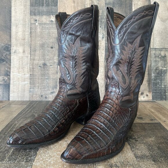Tony Lama Vintage Caiman Western Cowboy Boots Mens 13 D - Picture 12 of 12